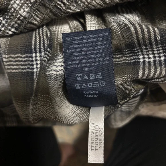 NEW Tommy Jeans | Smocked Peplum Long Sleeve Women Top Med Plaid Olive - Picture 12 of 13